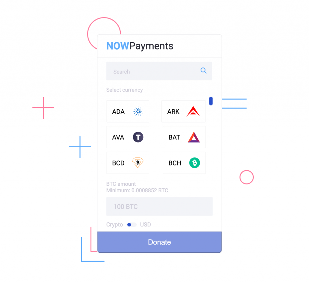 Crypto donations