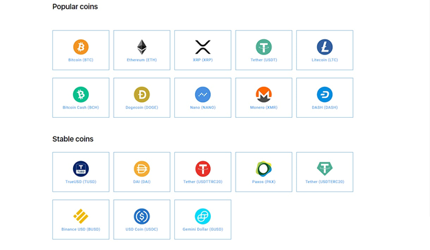 NOWPayments' supported coins