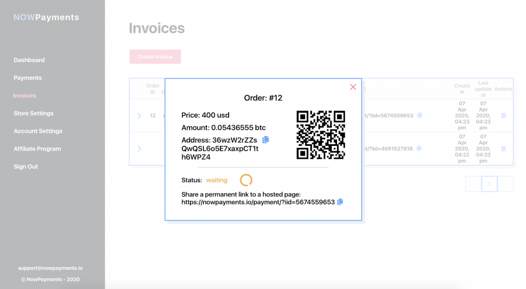 A Crypto Invoice