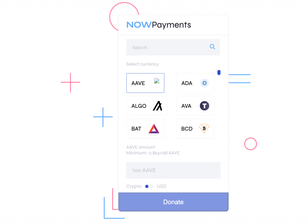 Donation widget