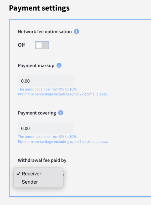 Fee Payout Options