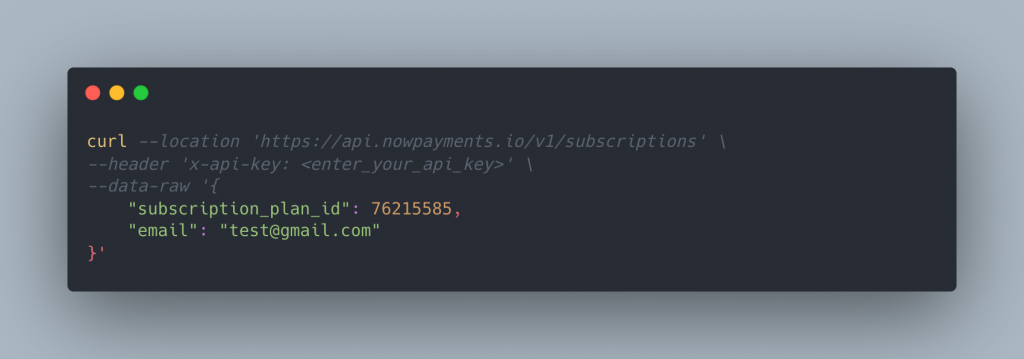 POST Create Email Subscription