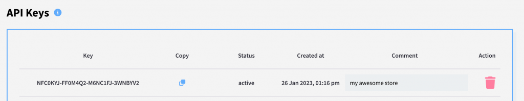 Filtering by API Keys