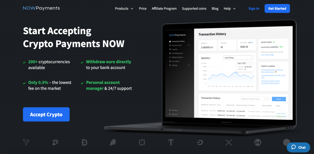 NOWPayments accept crypto payments