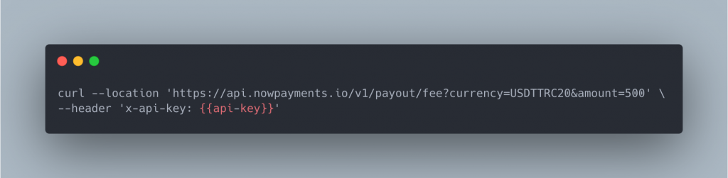Estimated Withdrawal Fee Endpoint